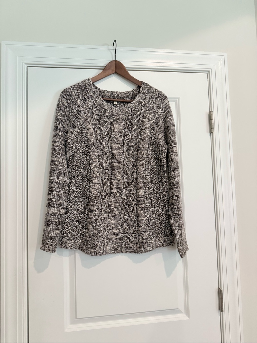 Sonoma Purple Marled Cable Knit Crewneck Sweater